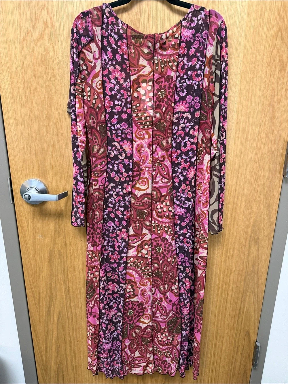 NWT Johnny Was Pink Multi-Print Floral Mesh Maxi Dress - Picture 4 of 7